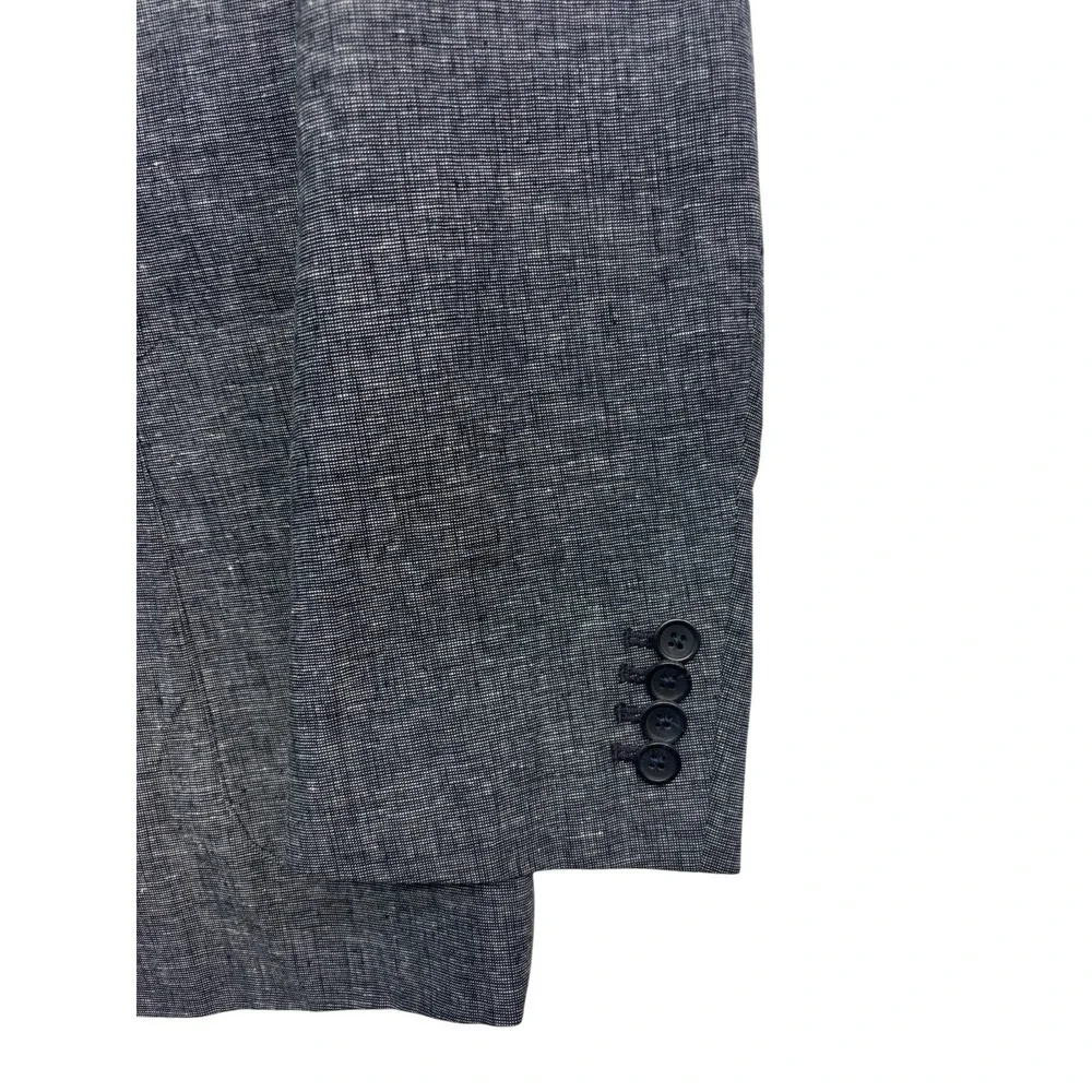 Banana Republic 46R Navy Blue Chambray Linen Cotton Blazer Jacket Sport Coat